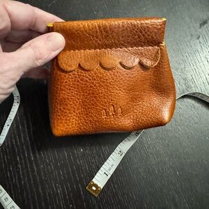 Portland leather penny pinch pouch in Sienna